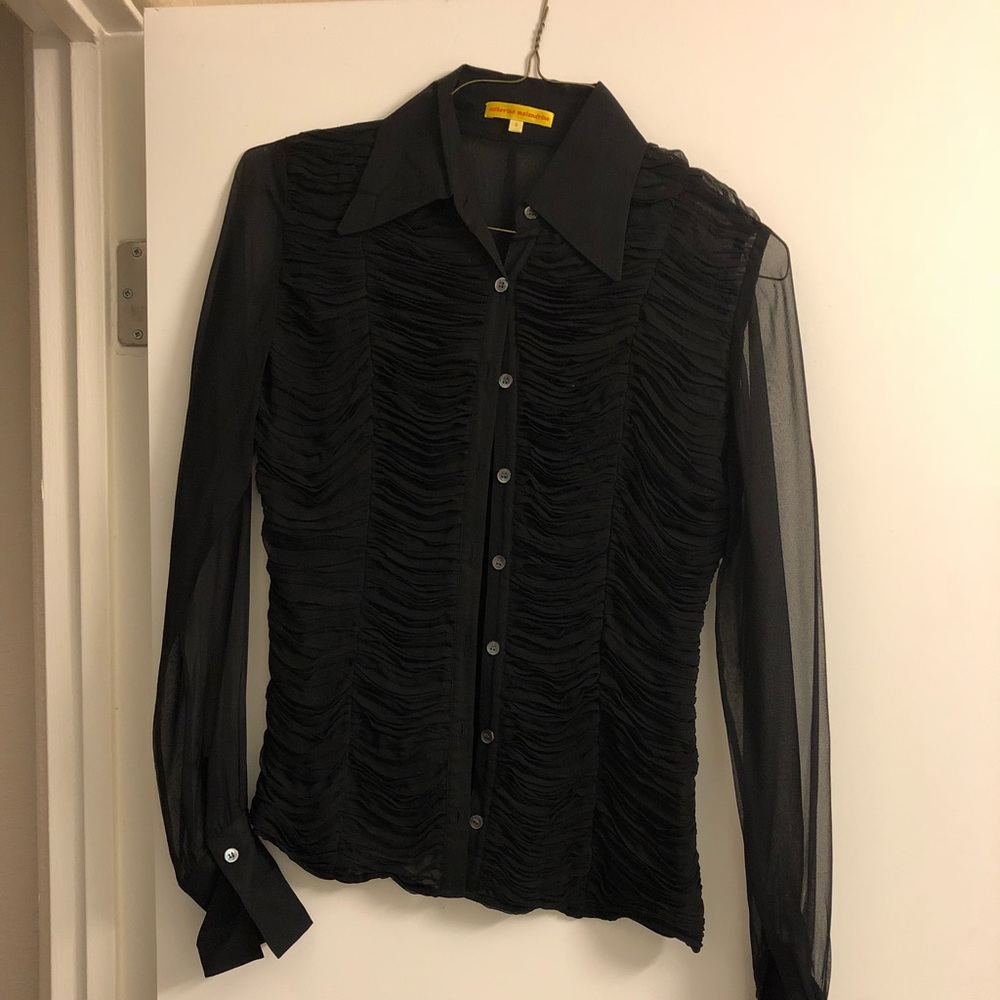 Catherine Malandrino sheer lace top